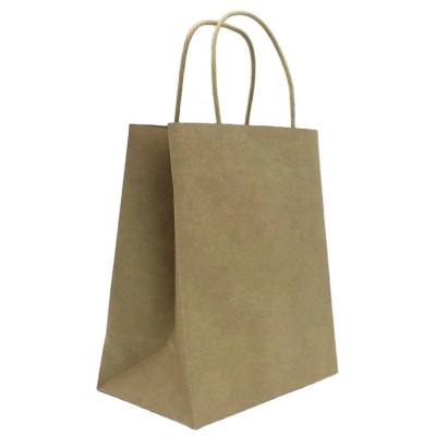 China 125g Biodegradable Brown Paper Bag Twisted Kraft Paper To Handle Custom Kraft Paper Bag for sale