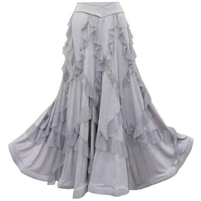 China High Quality Eco-friendly/Breathable Adult Woman Dimensional Net Training Dress Ballroom Dancing Skirt Ballroom Dance Skirt Waltz Dress for sale