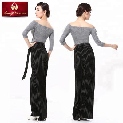 China Long Fashionable Simple Slim Straight Stripe Pants Elastic Lady for sale