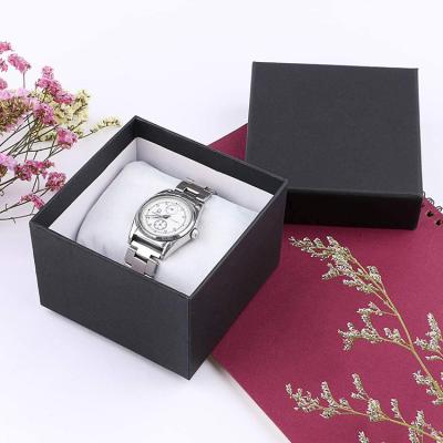 China Matte Black Luxury Design Custom Materials Recycled Cardboard Display Gift Empty Watch Box Packaging Custom Logo for sale