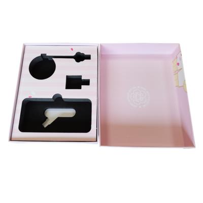 China Recycled Materials Retail Pink Package Charger Cable And Phone Case Custom Packaging Box With Foam for sale