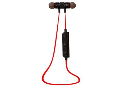 China Magnetic Wireless Sports Neckband Headphones Sweatproof With Mic , Red Color for sale