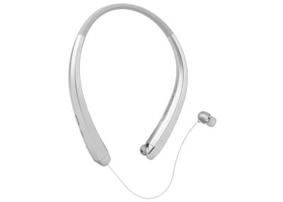 China In Ear Retractable Neckband Headphones For Smartphones , Silver Color for sale