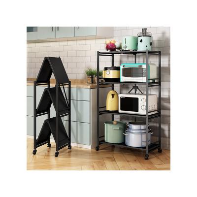 China Factory Direct Sales Viable Black Stainless Steel Multifunctional Folding Rack for sale