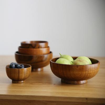 China Japanese Disposable Jujube Wood Household Wooden Household Bowl Small Restaurant Small Restaurant Hotel Noodle Soup Bowl for sale