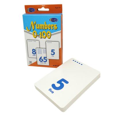 China JP065 paper printing factory supplier custom printed educational number flash cards for kids for sale