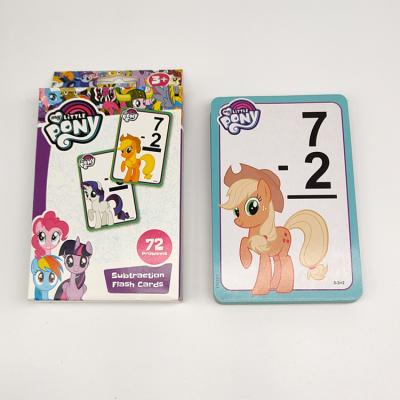 China JP072 card paper factory direct supply custom printed educational math 72 problems baby flash cards subtraction flash cards for kids for sale