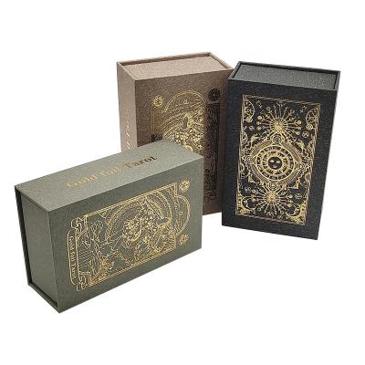 China Wholesale High Quality Entertainment Gold Foil Tarot Deck Board Game Customized Oracle Plastic Cards With Magnetic Flip Box for sale