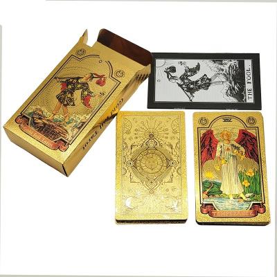 China Wholesale Entertainment Gold Printing Tarot Cards Board Games Customized Oracle Cards With Plastic Tuck Box for sale