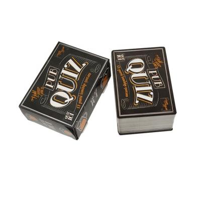 China Custom Paper Manufacturer JP080 Supplier Hot Selling Bar Quiz Card Printing on 101 General Knowledge Questions for sale