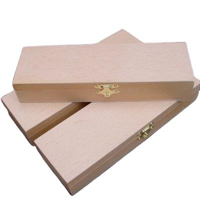 China Custom Made Luxury Wedding Jewelry Boxes China Style Beech Wood Rectangle Wooden Box With Locking Clasp for sale