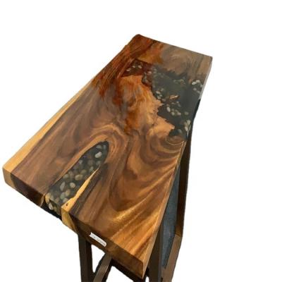 China Adjustable (height) Rectangle Home Furniture Factory Direct Restaurant Solid Walnut Wood River Epoxy Resin Slab Dining Table Top for sale