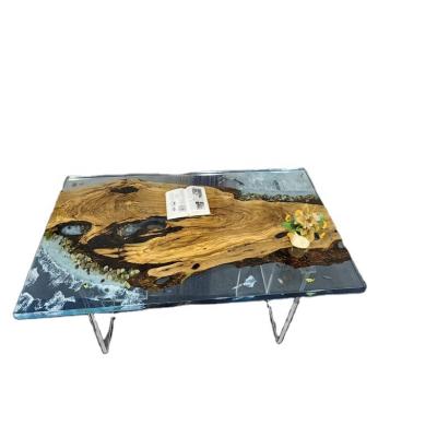 China Adjustable (height) Cheap Price Factory Direct Restaurant Furniture Walnut table solid wood river dining table top epoxy resin slab for sale