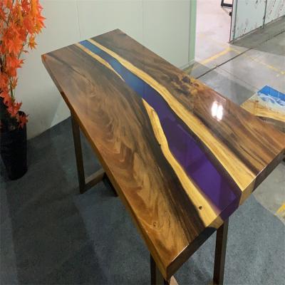 China Adjustable (height) Customization Solid Wood Beach Design Dining table counter top restaurant table Resin Epoxy table for sale