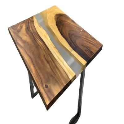 China Adjustable (height) Latest Dining Room Furniture Restaurant Solid Walnut Wood Kitchen Epoxy Resin Slab River Dining Table Top for sale