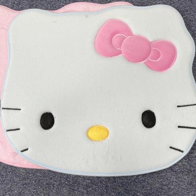 China New Household Creative Viable Cat Shape Cartoon Children Plush Cute Design Water-absorbent Non Slip Bath Mat For Bathroom Door for sale