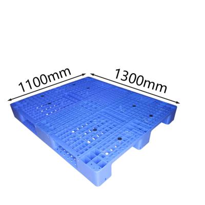 China Logo Printing Oem Factory 4 Way Pallets 1300x1100 Custom Plastic Turnaround Heavy Duty Warehouse Single Faced Plastic Pallet for sale