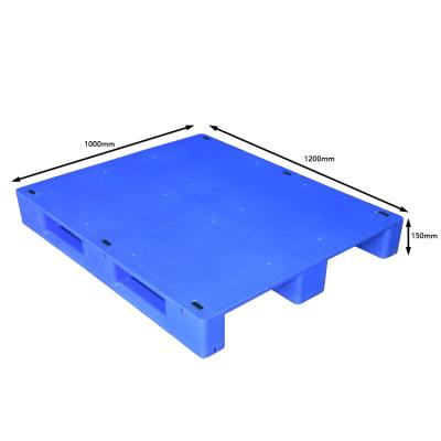 China WEITIAN HDPE Single Sided 1200x1000x150mm Three Runners Size Euro Blue Heavy Duty Recycled Plastic Pallet For Sale 1210WT for sale