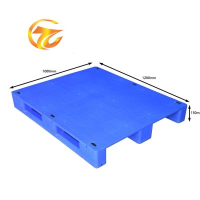 China Skids 4 Entry Way Single Faced Surface 3 Plastic Pallet Anti-Slip Large Plastic Pallet TK1210W Stackable Double Sides for sale