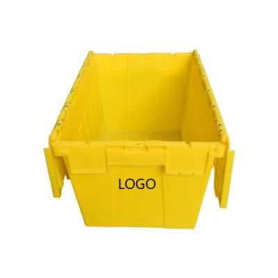 China Large Solid Plastic Stackable Box 400*600*350mm Turnover Boxes / Swap Crates With Lid for sale