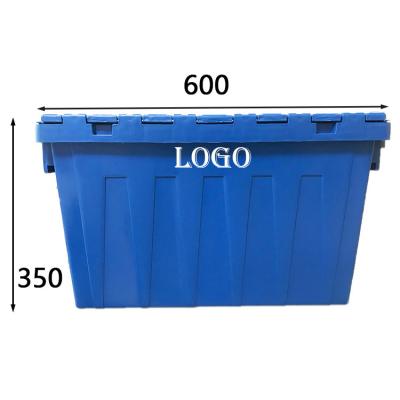 China 600*400*350mm Box Logistics Storage Turnover Solid Plastic Swap Box With Lid Vending for sale