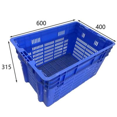 China Mesh Supermarket Stackable Container Mesh Logistic Box Turnover Plastic Crate Fruit Vegetable Box 600x400 for sale