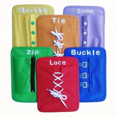 China Improve children's ability early learning basic life skills learn to dress tips - zip, snap, button, buckle, lace and tie for sale