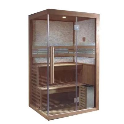 China Indoor computer control panel traditional villa iron fir sauna dry sauna room on sale for sale