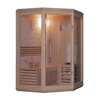 China Indoor Sauna Dry Room Computer Control Panel Traditional Solid Wood 2 Person Steam Sauna Dry Room On Sale for sale