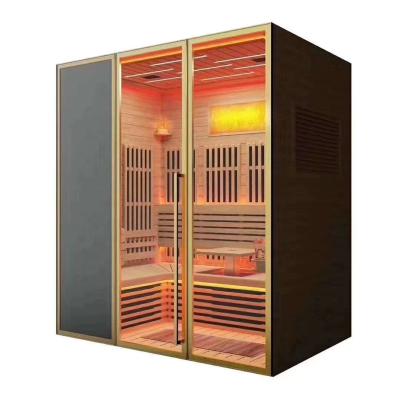 China Hemlock Full Spectrum Carbon Infrared Carbon Hemlock Personal Indoor 2-3 Person Computer Control Panel Villa Solid Wood Dry Room Infrared Sauna for sale