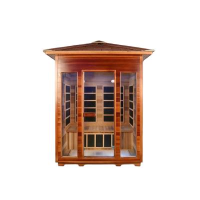 China Sauna Cedar Wooden Sauna Outdoor Canadian Red Computer Control Panel Garden for sale