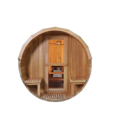 China Infrared Traditional Wooden Hemlock Wood Stove Cabin Computer Control Panel 2-4 People Sauna Dry Steam Sauna With Colorful Light for sale