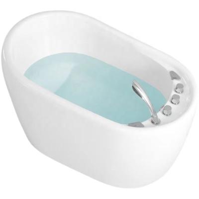 China Modern Japanese Acrylic Freestanding Bathtub Adult Bathroom Oval Shape Deep Soaking Bathtub for sale