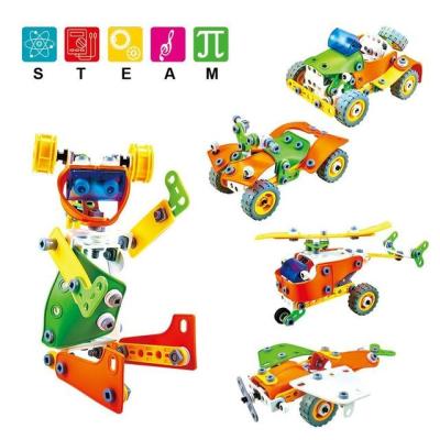 China Hot Sale 1V5 DIY TOY Set Kids Educational Toys 5 Models Learning Robot Building Blocks Kids Set Blocks Soft DIY Morphing Toy for sale