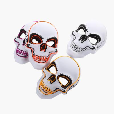 China New Lasting Luminous Halloween Horror Party Mask Ghost Head Skull LED Mask EL Cold Light Adult Spoof Toys for sale