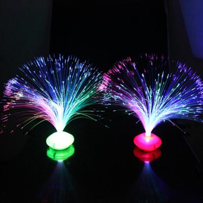 China Beautiful LED Flower Colorful Instant Fiber Optic Light Lamp Colorful Night Light Fiber Optic Light for sale