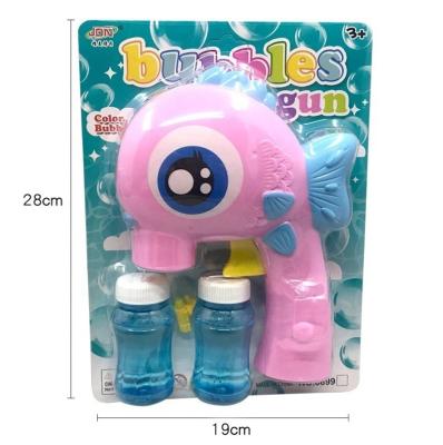 China Manual Popular Main Bubble Inertia Gun Bubble Fish Bigeye Blowing Machine Kids Prefer Summer Toys for sale