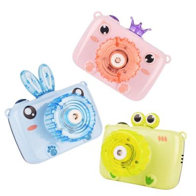 China Popular Cartoon Electric Bubble Camera With Light And Music Automatic Bubble Blowing Machine For Kids Outdoor Play In Water Toys for sale