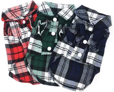 China Sustainable Pet Clothes Dog Plaid Shirt Pet Plaid Shirt Spring Summer Leisure Pet Clothing for sale