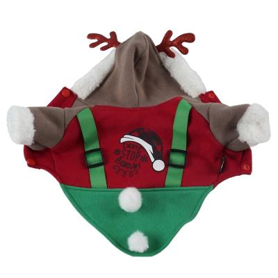 China Sustainable Dog Christmas Clothes Custom Deer Outfits Transformation Christmas Pet Clothes Dog Clothes Custom for sale