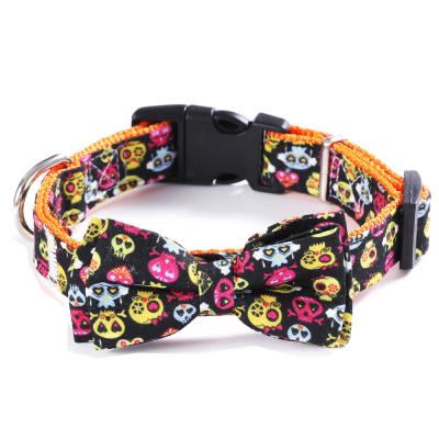 China Hot Sale Padded Pet Accessories, Breathable Pet Collar Halloween Small Medium Dog Bow Collar for sale