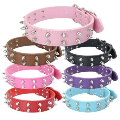 China Fashion Viable Dog Collar Mushroom Pointed Rivet Studded Pet Collar For Large Dog for sale