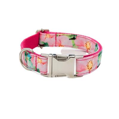 China Hot Viable Sale Flower Pattern Durable Dog Leash And Collar for sale