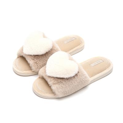 China TPR+plush Women's Popular Slippers Women's Indoor Thick Open Toe House Shoes Unique Warm Non-slip Slippers for sale