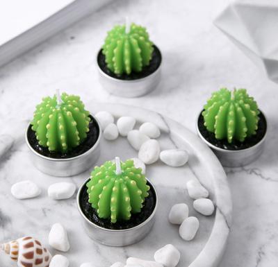 China Beautiful Creative Handmade Home Decoration Candles, Succulent Shape Cactus Shape, Smokeless Eco-friendly Candles for sale