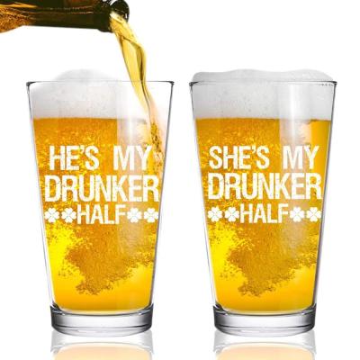 China Viable Wholesale 16oz Pint Mug And Glass Beer Glass With Customized Design for sale