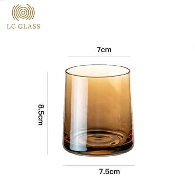 China Customized Color Modern Borosilicate Glass Color Glassware Box Drinking Water Glass Cup Popular Wholesale Modern Whiskey Glass Ball High for sale