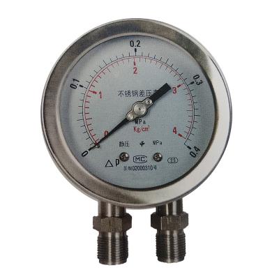 China For Gaseous and Liquid Media Water Gas Pressure Gauge Stainless Steel Liquid Pressure Differential Gauge for sale