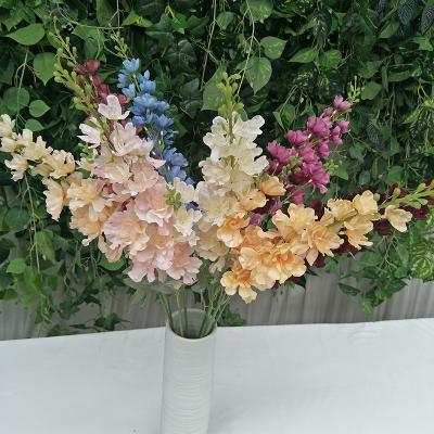 China Silk fabric artificial delphinium simulation hyacinth flower supplier for decorative plants and flowers for sale