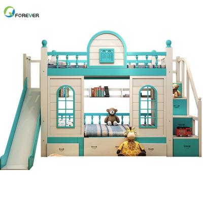 China Durable Kids Bunk Beds With Drawers Kid Students Bed Simple Solid Teak Wooden Bed Design for sale